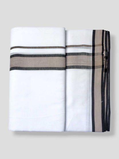 Pure White Cotton Men's Double Dhoti