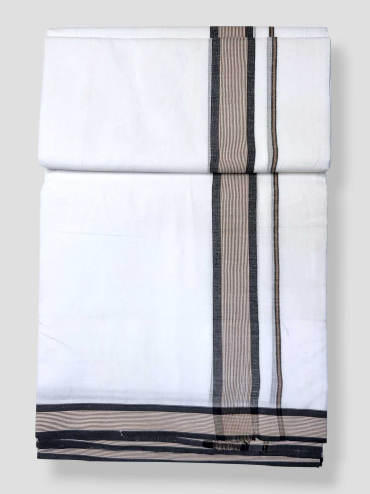 Pure White Cotton Men's Double Dhoti