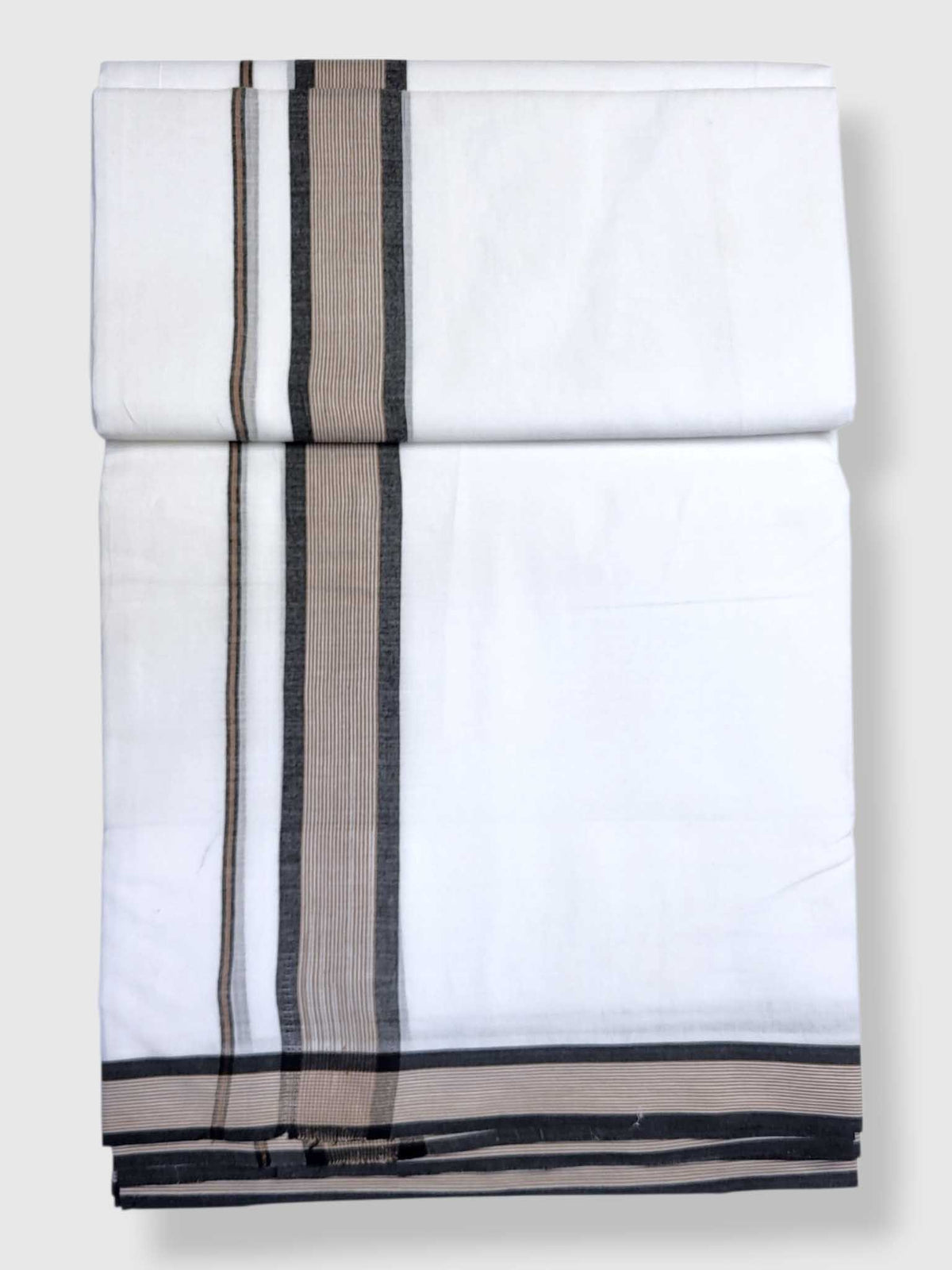 Pure White Cotton Men's Double Dhoti