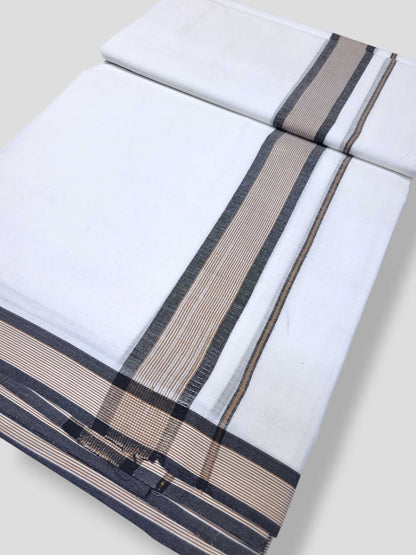 Pure White Cotton Men's Double Dhoti