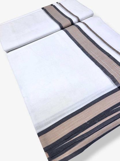 Pure White Cotton Men's Double Dhoti