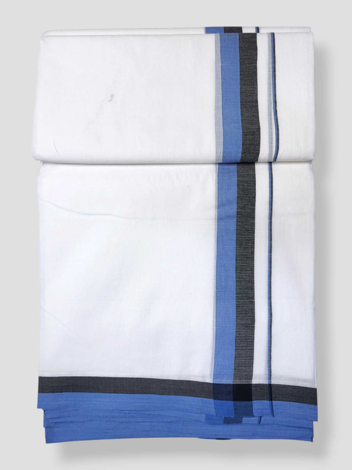 Pure White Cotton Men's Double Dhoti