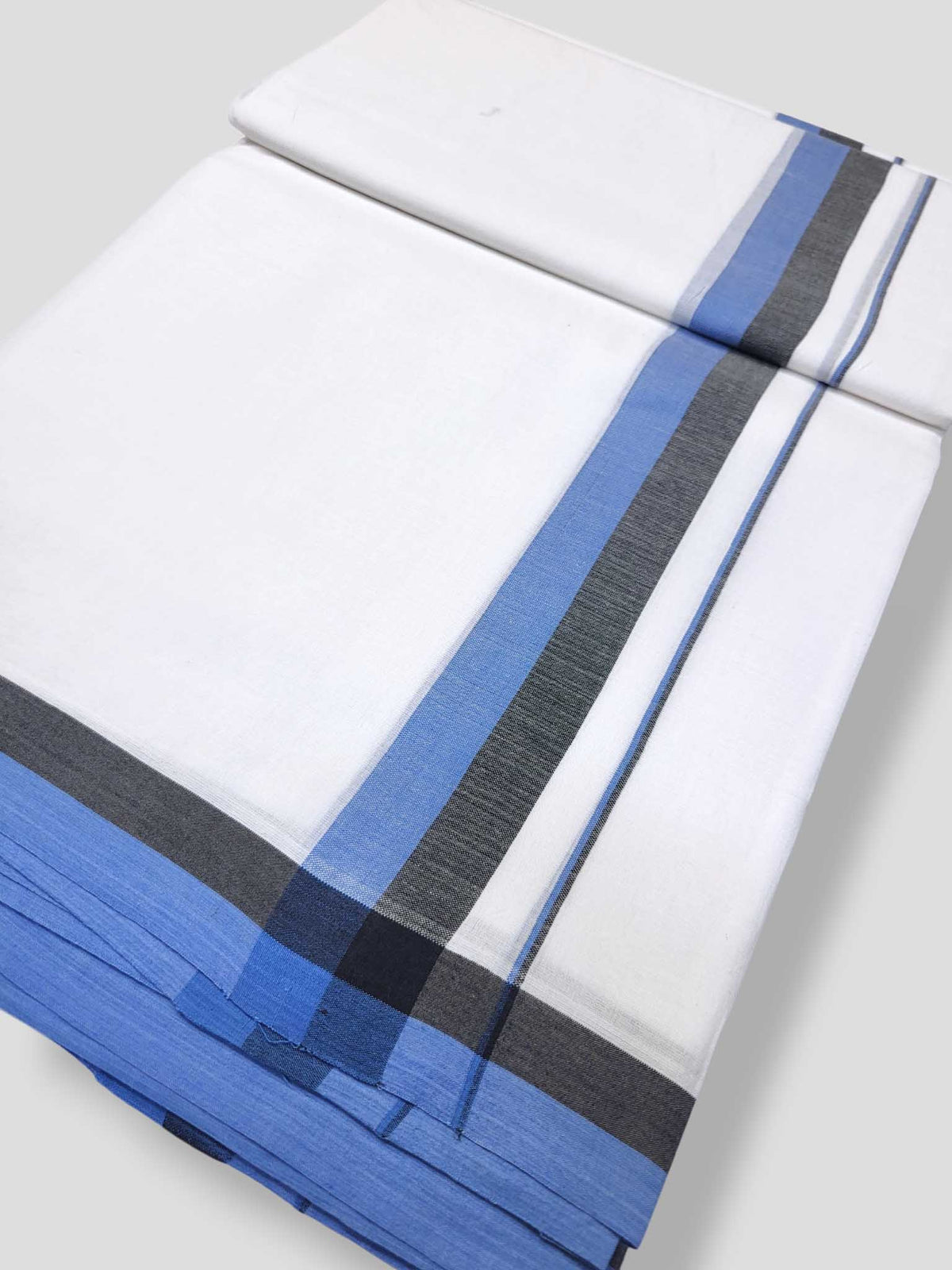 Pure White Cotton Men's Double Dhoti