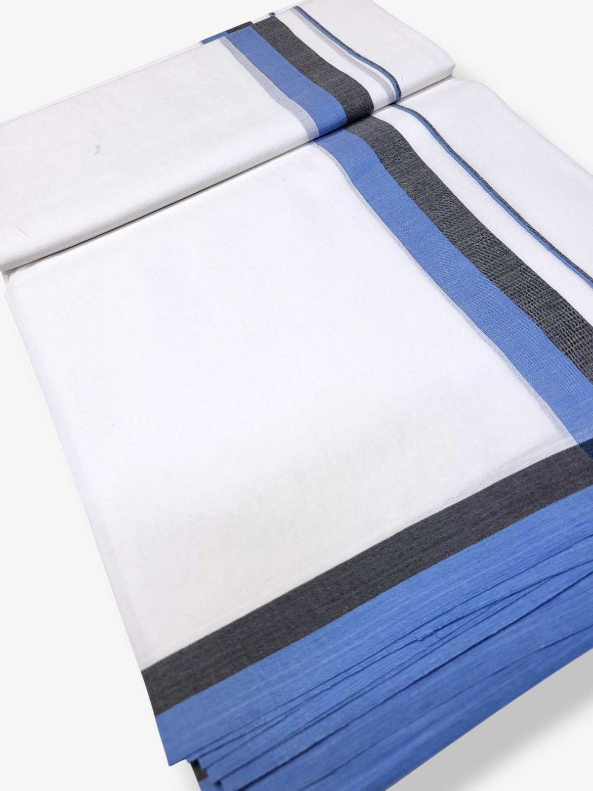 Pure White Cotton Men's Double Dhoti