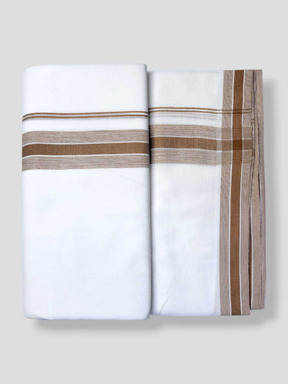 Pure White Cotton Men's Double Dhoti