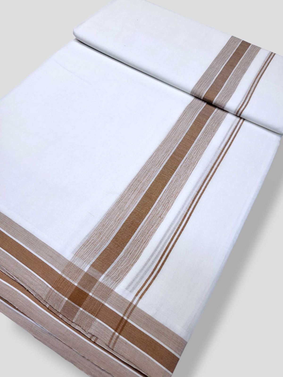 Pure White Cotton Men's Double Dhoti