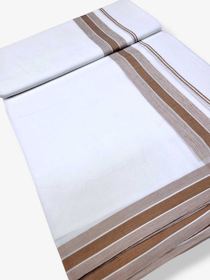 Pure White Cotton Men's Double Dhoti