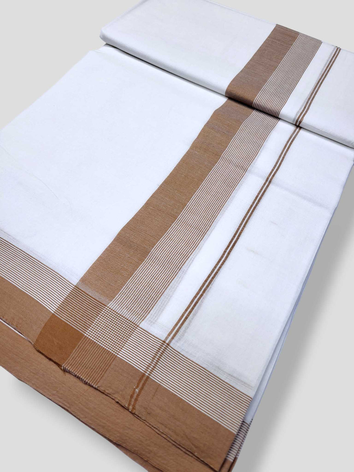 Pure White Cotton Men's Double Dhoti