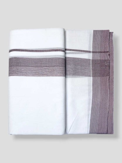 Pure White Cotton Men's Double Dhoti