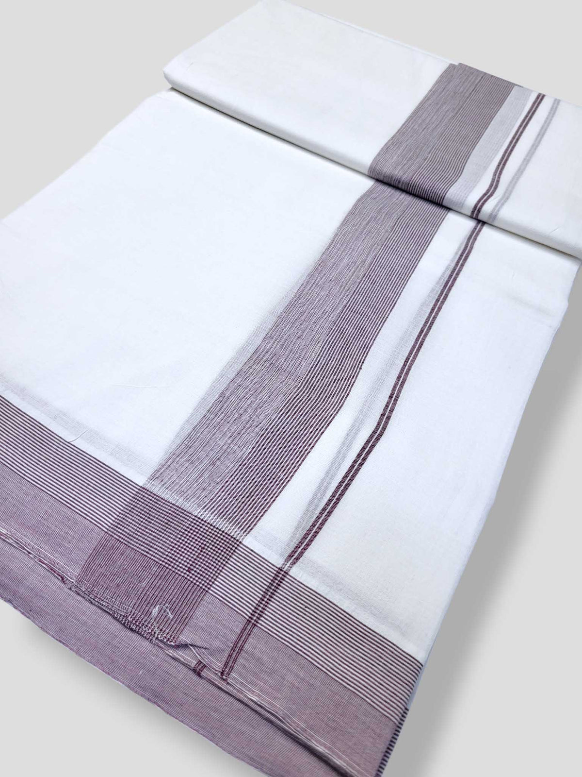 Pure White Cotton Men's Double Dhoti