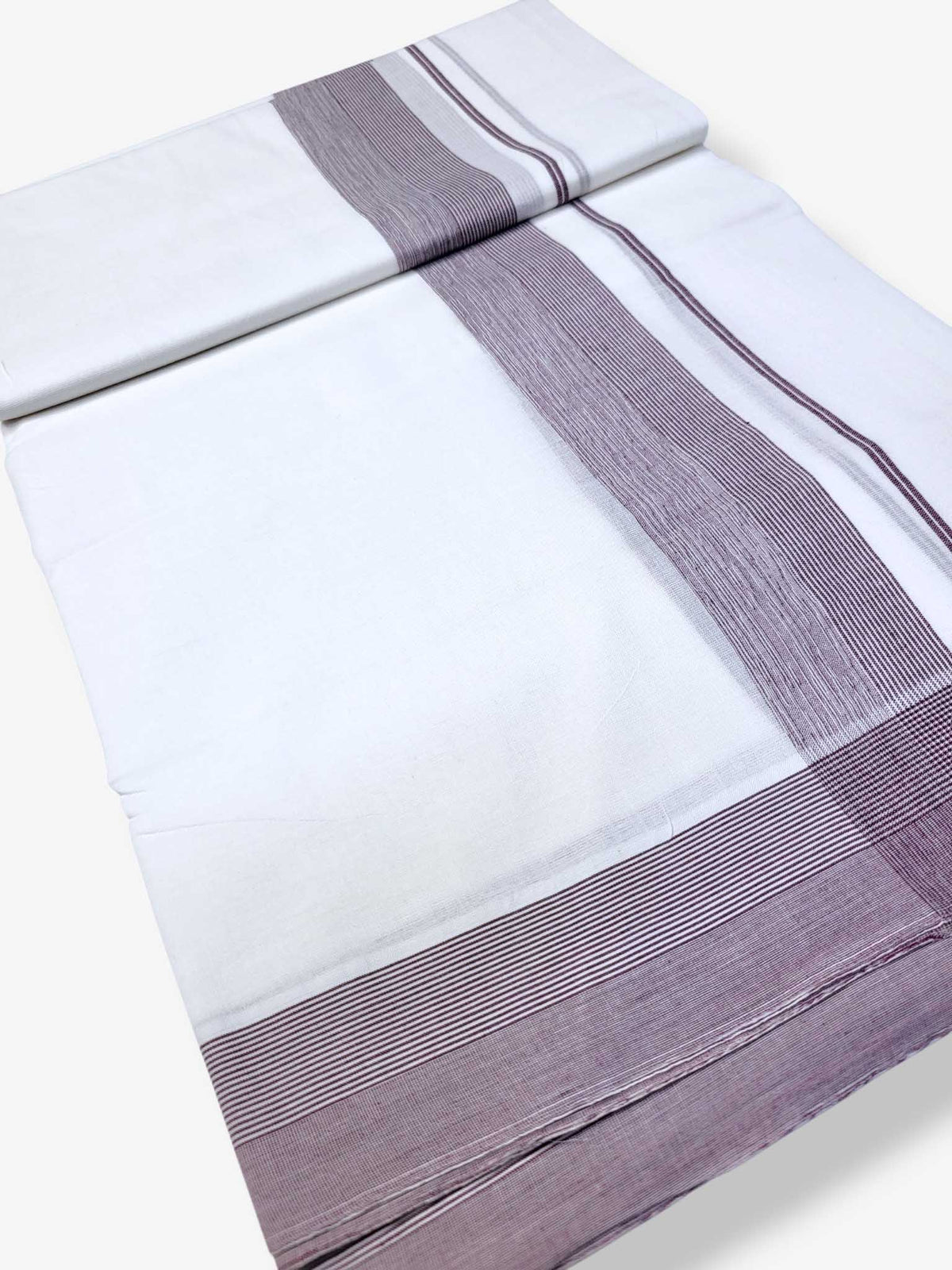 Pure White Cotton Men's Double Dhoti