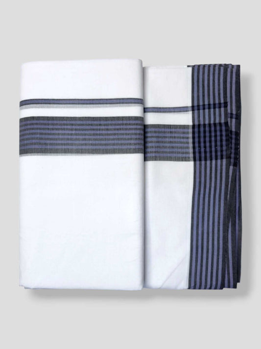 Pure White Cotton Men's Double Dhoti