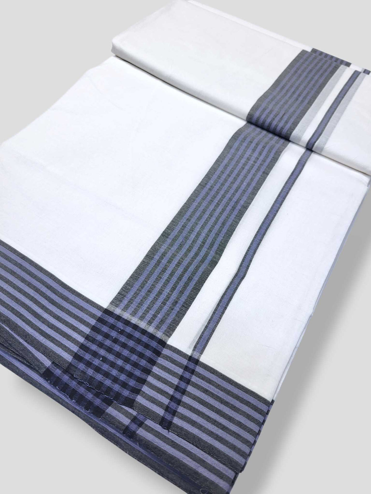 Pure White Cotton Men's Double Dhoti