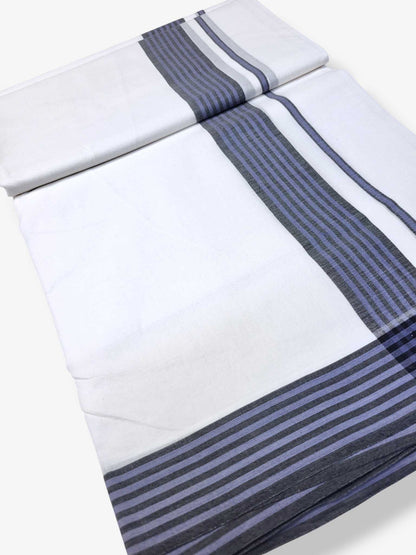Pure White Cotton Men's Double Dhoti