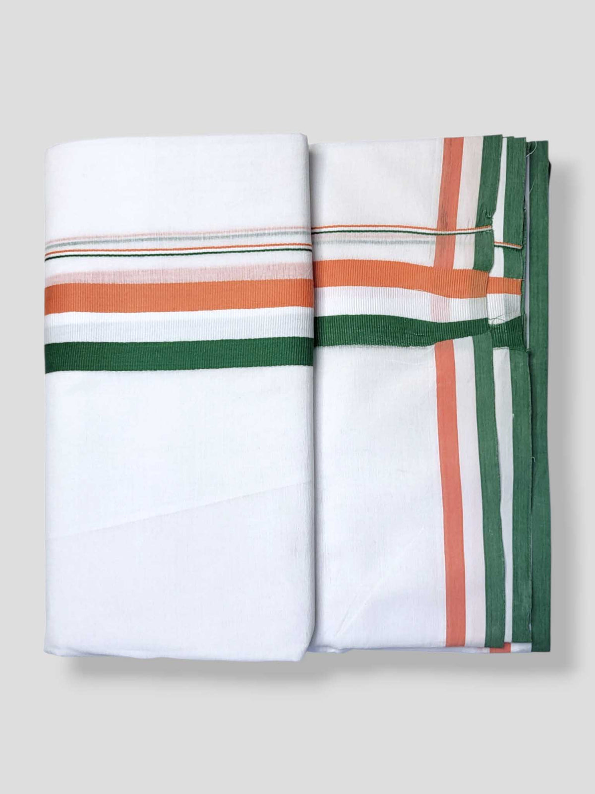 Pure White Cotton Men's Double Dhoti