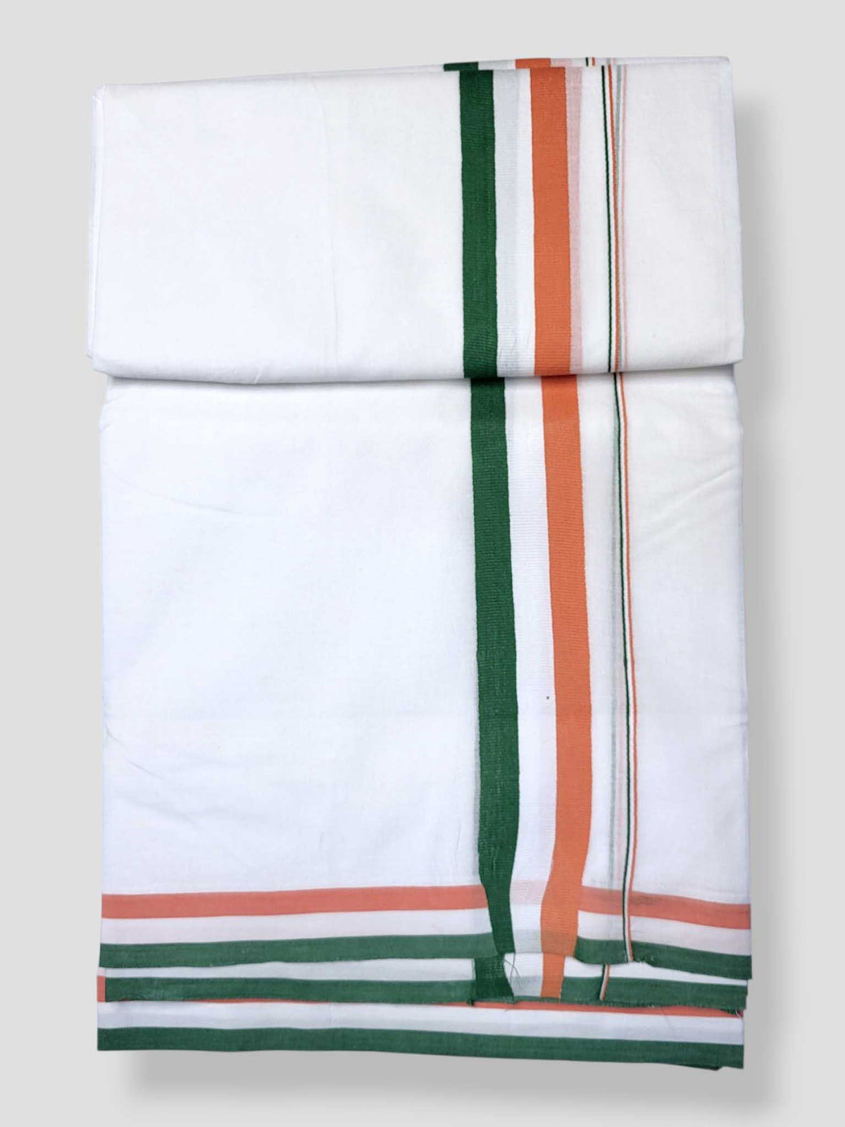 Pure White Cotton Men's Double Dhoti