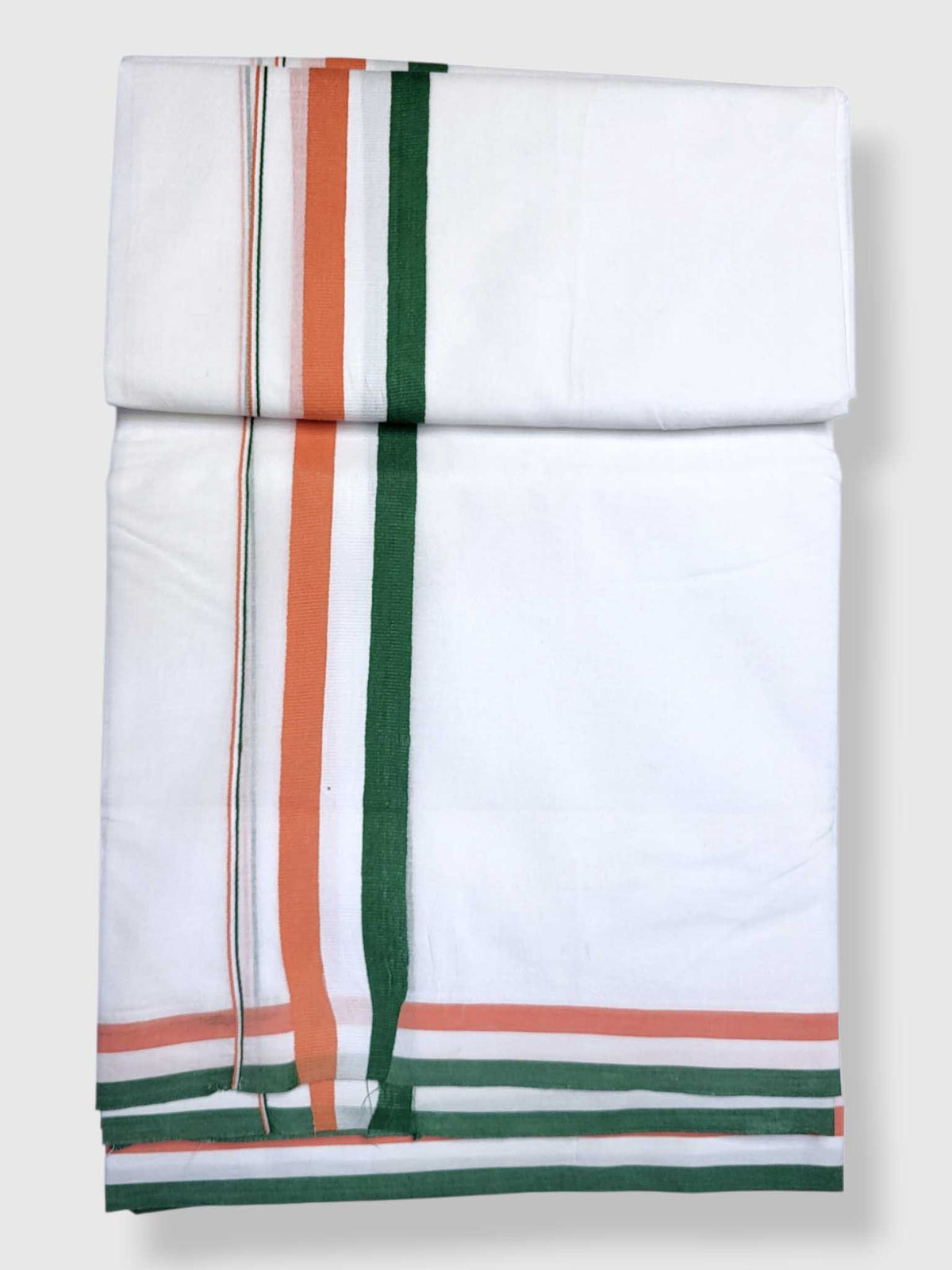 Pure White Cotton Men's Double Dhoti
