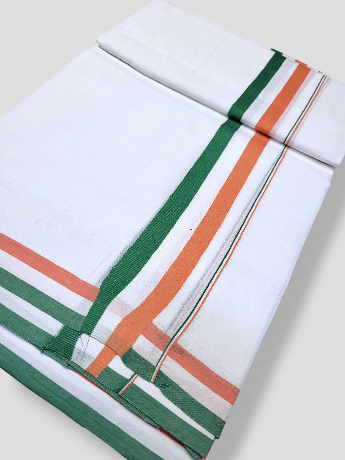 Pure White Cotton Men's Double Dhoti