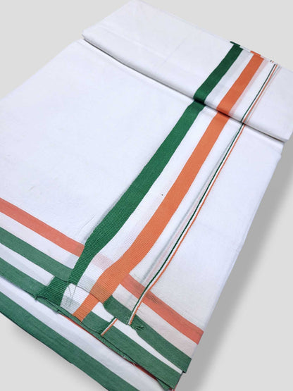 Pure White Cotton Men's Double Dhoti