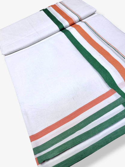 Pure White Cotton Men's Double Dhoti