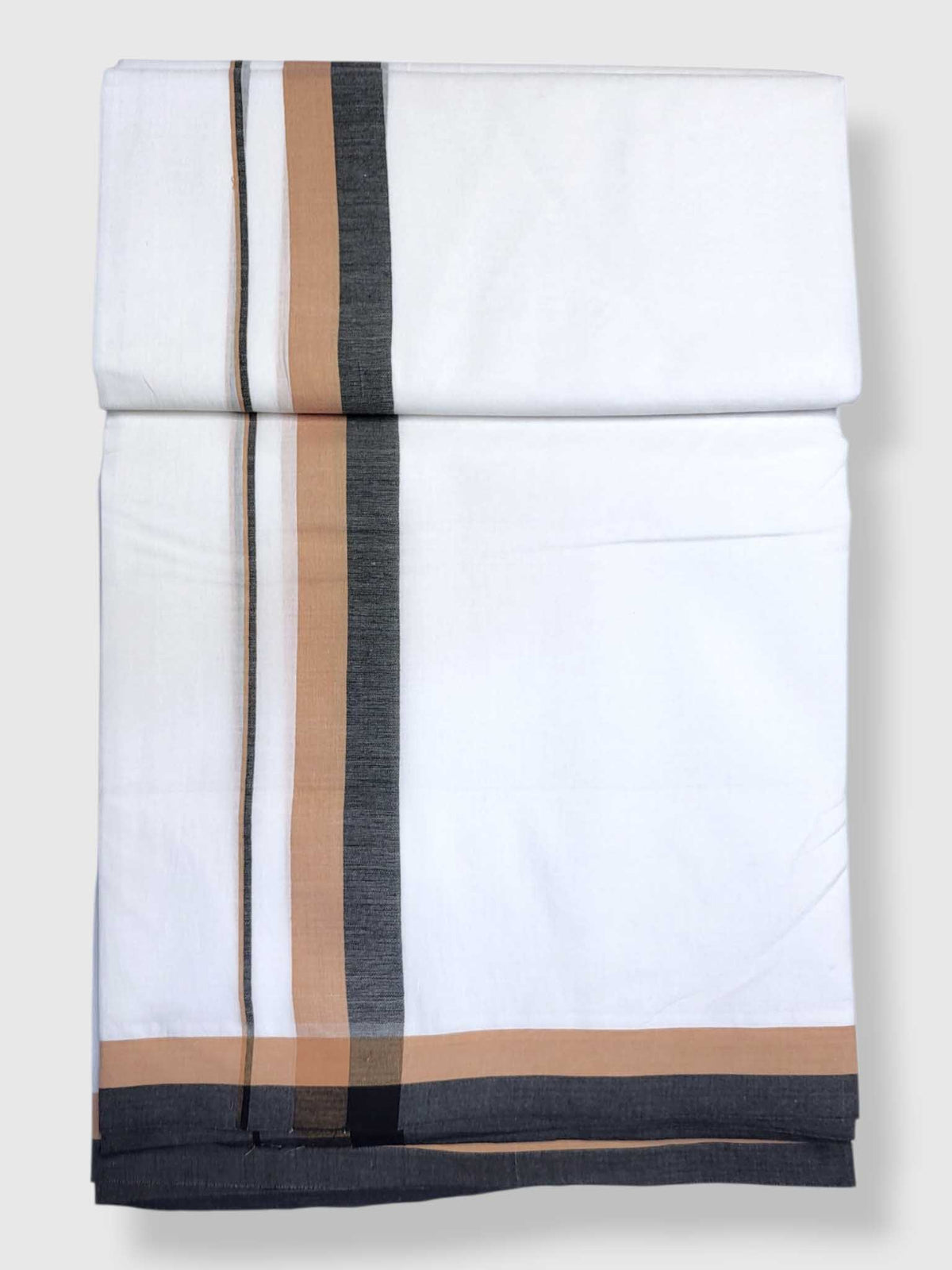 Pure White Cotton Men's Double Dhoti