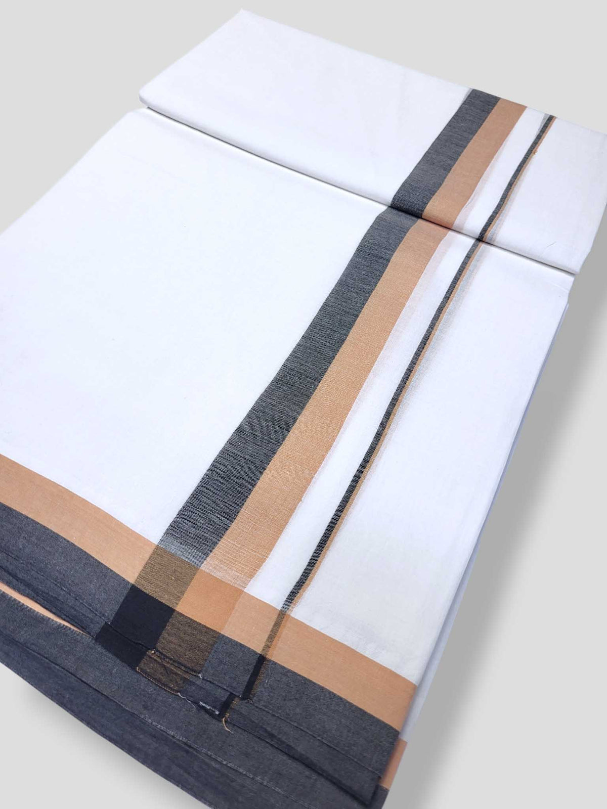 Pure White Cotton Men's Double Dhoti