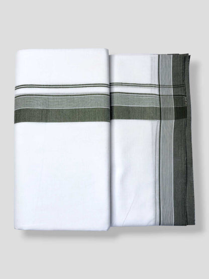 Pure White Cotton Men's Double Dhoti
