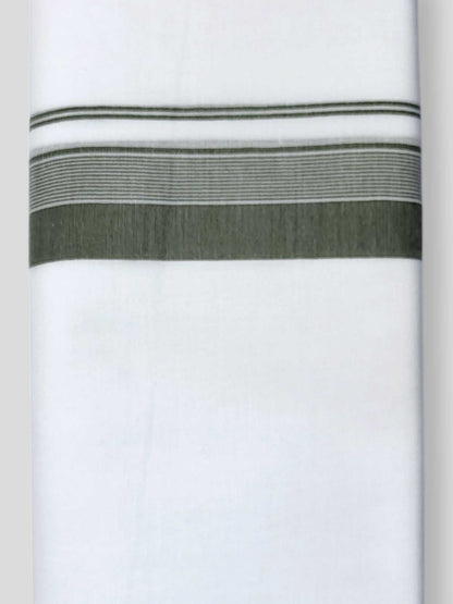 Pure White Cotton Men's Double Dhoti