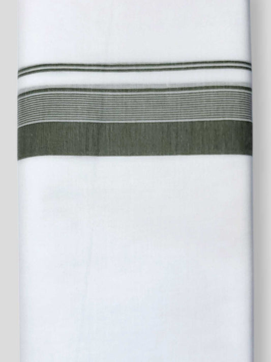 Pure White Cotton Men's Double Dhoti
