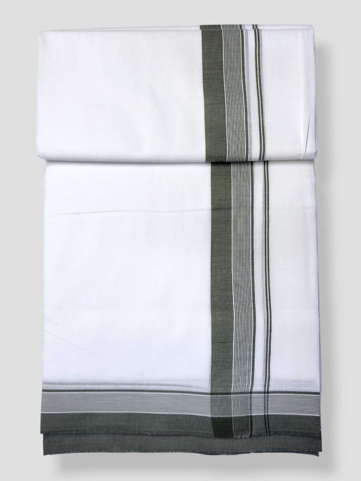 Pure White Cotton Men's Double Dhoti