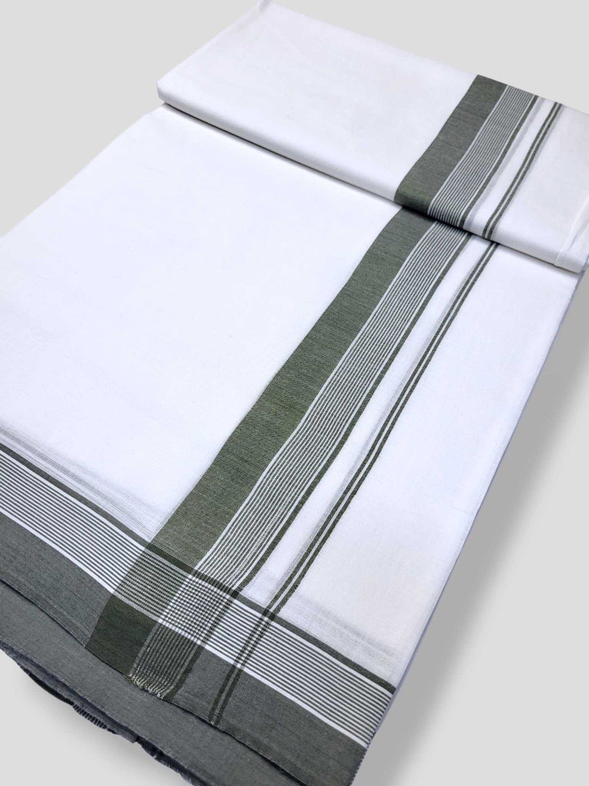 Pure White Cotton Men's Double Dhoti