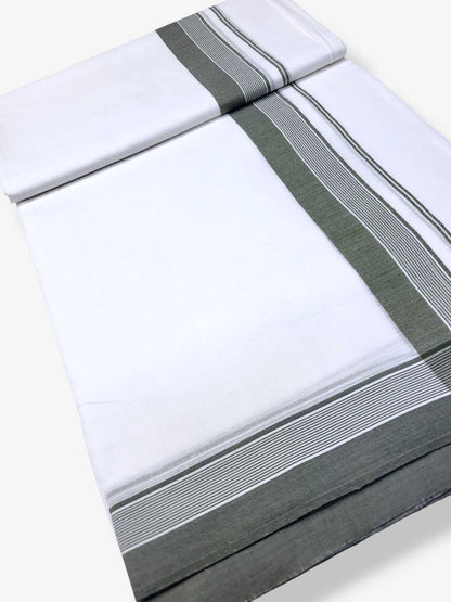Pure White Cotton Men's Double Dhoti