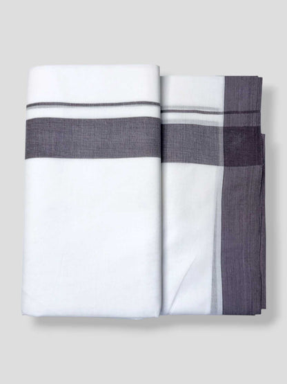 Pure White Cotton Men's Double Dhoti