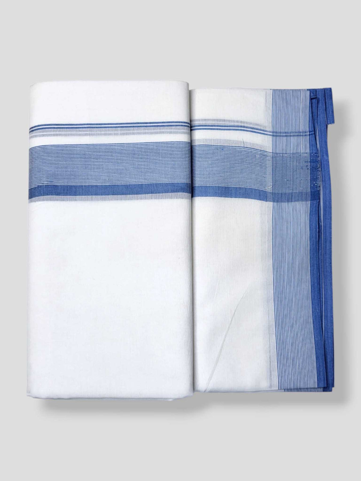 Pure White Cotton Men's Double Dhoti