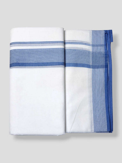 Pure White Cotton Men's Double Dhoti