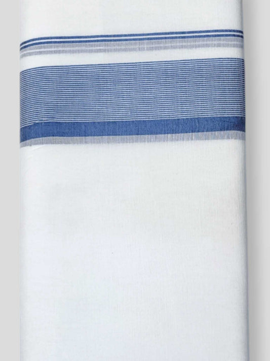 Pure White Cotton Men's Double Dhoti