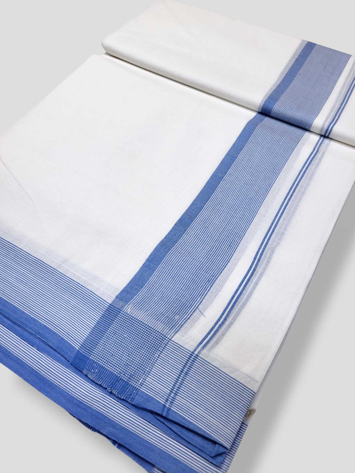 Pure White Cotton Men's Double Dhoti