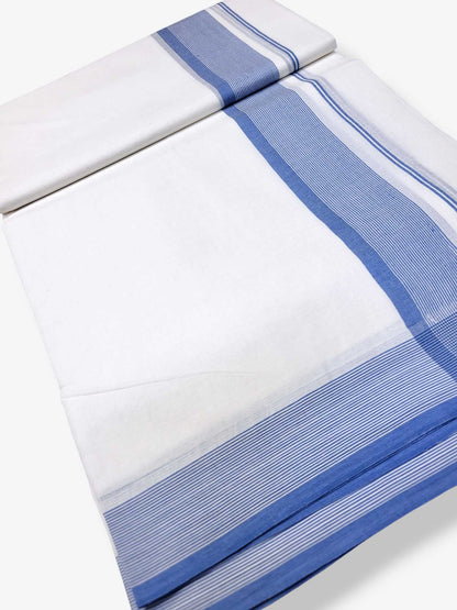 Pure White Cotton Men's Double Dhoti