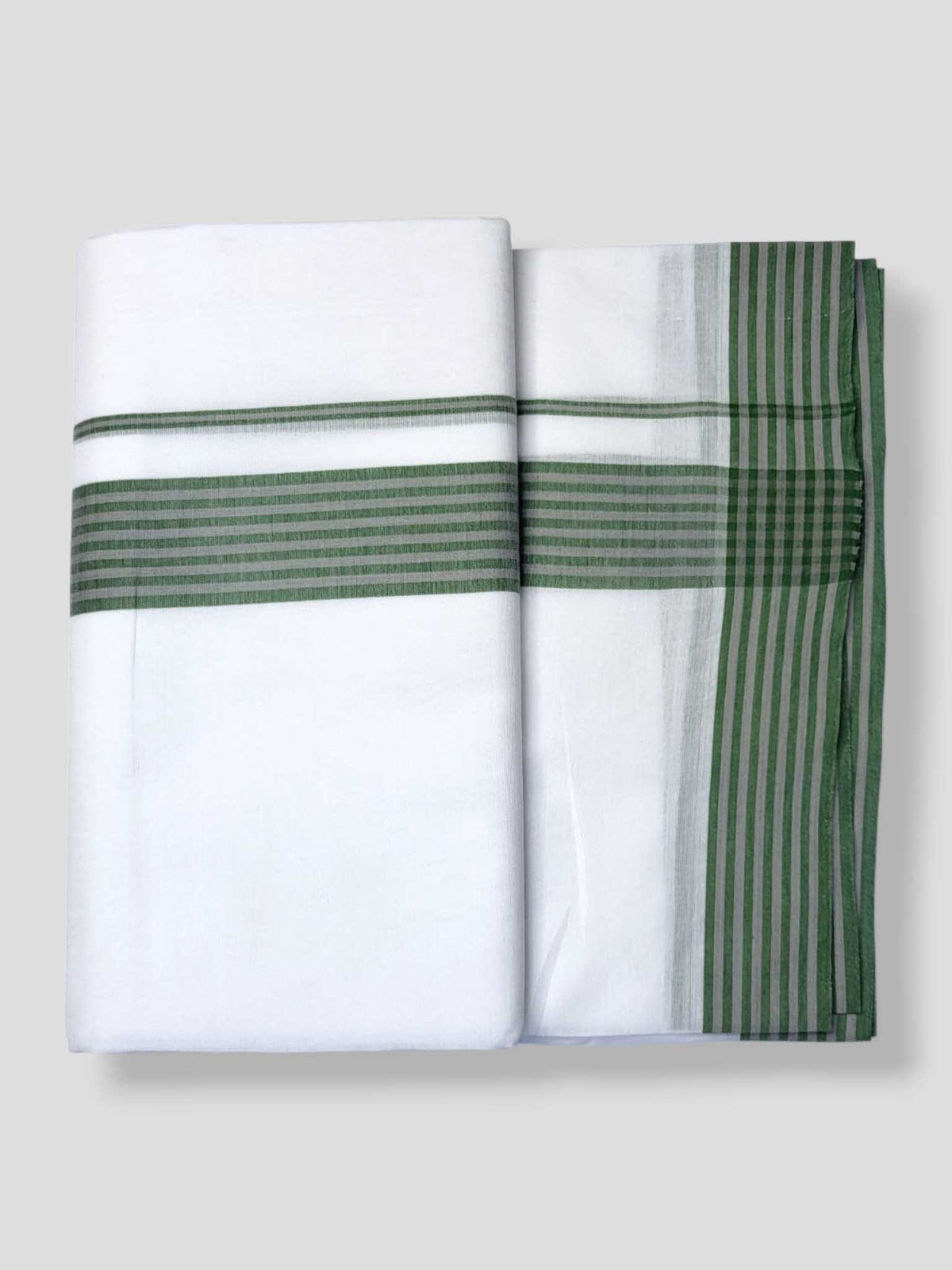 Pure White Cotton Men's Double Dhoti