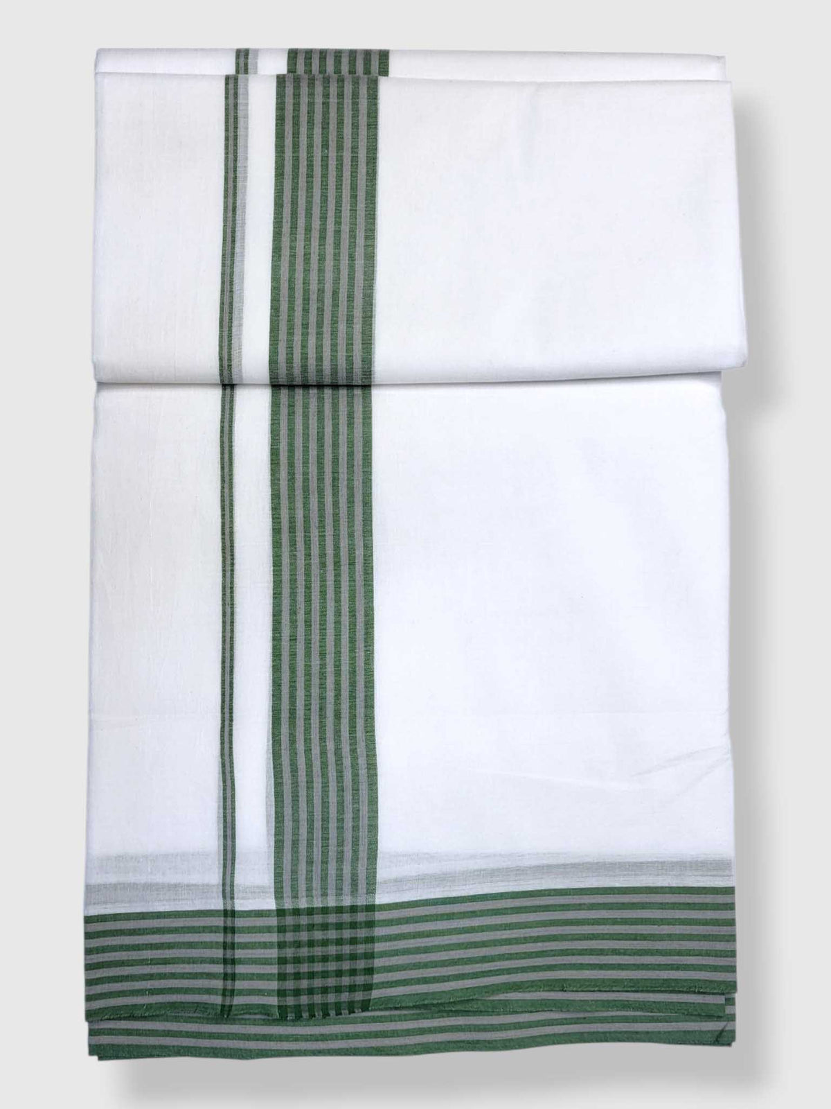 Pure White Cotton Men's Double Dhoti