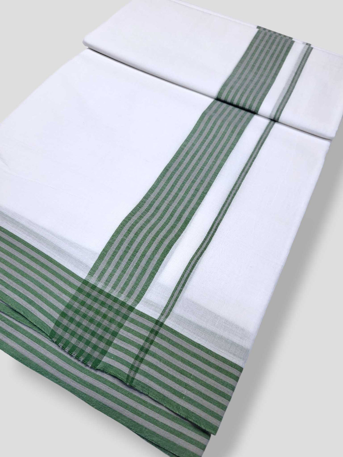 Pure White Cotton Men's Double Dhoti