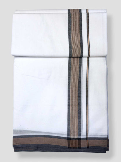 Pure White Cotton Men's Double Dhoti