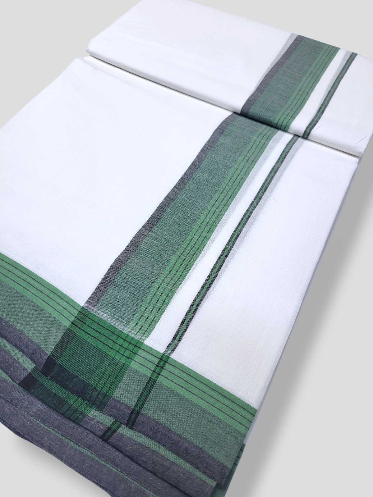 Pure White Cotton Men's Double Dhoti