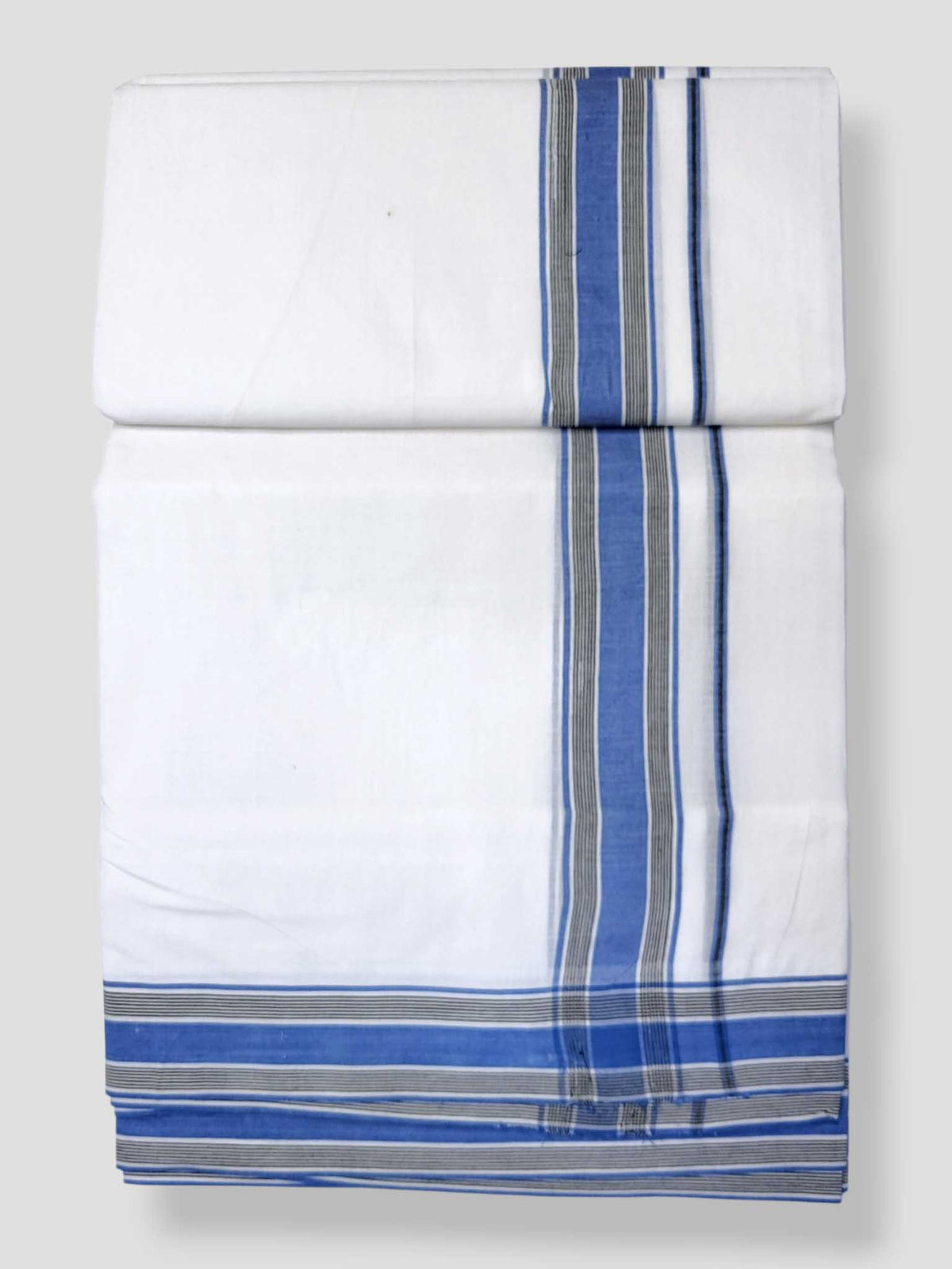 Pure White Cotton Men's Double Dhoti