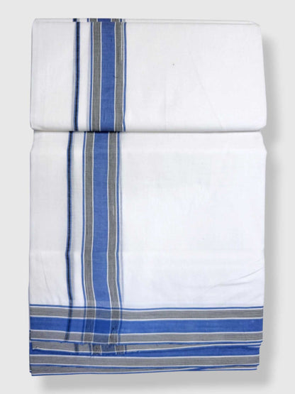 Pure White Cotton Men's Double Dhoti