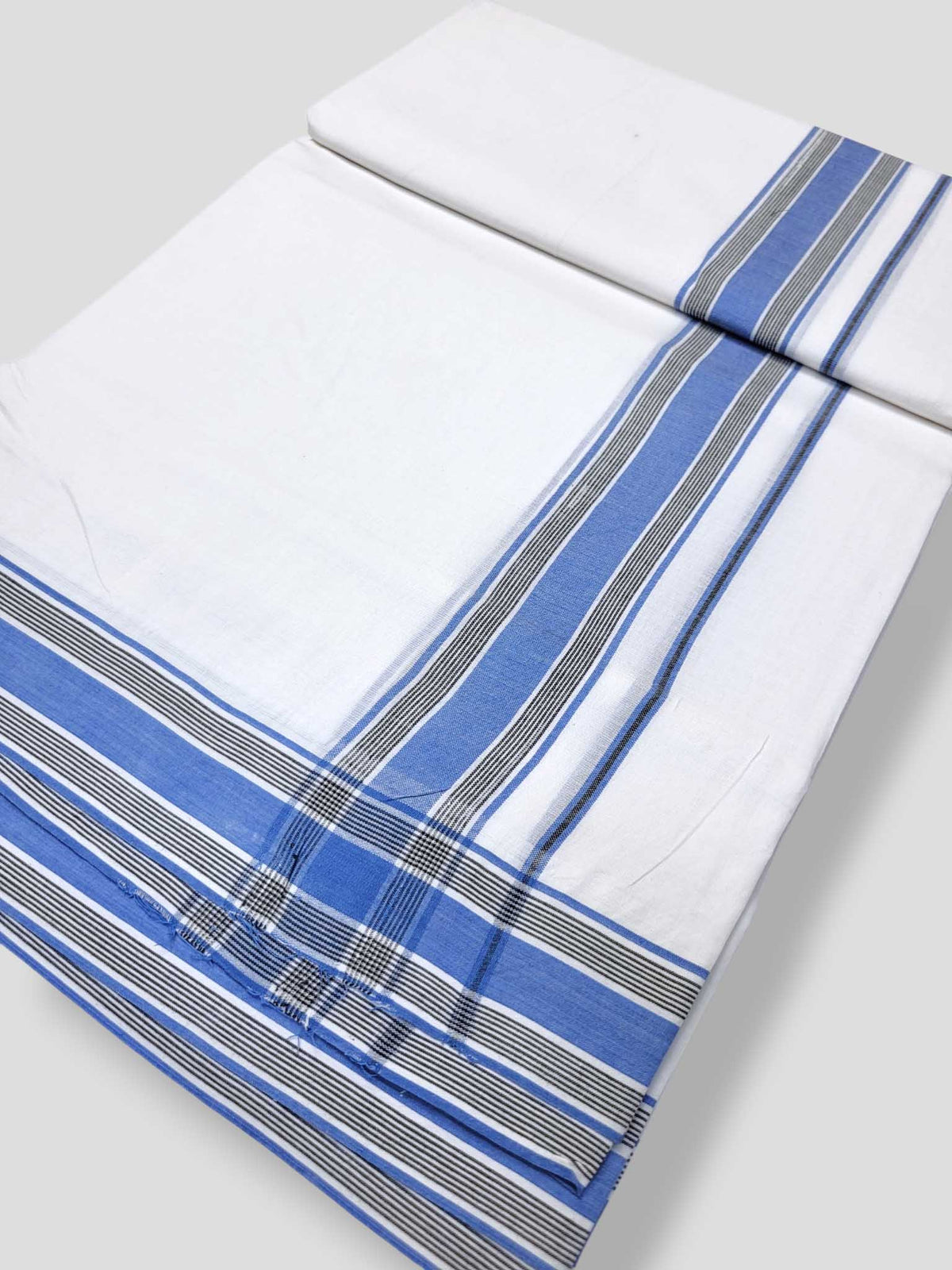 Pure White Cotton Men's Double Dhoti
