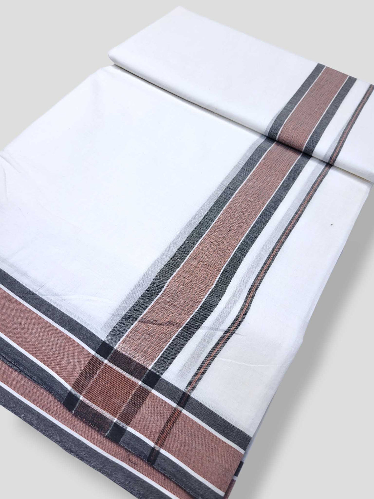 Pure White Cotton Men's Double Dhoti