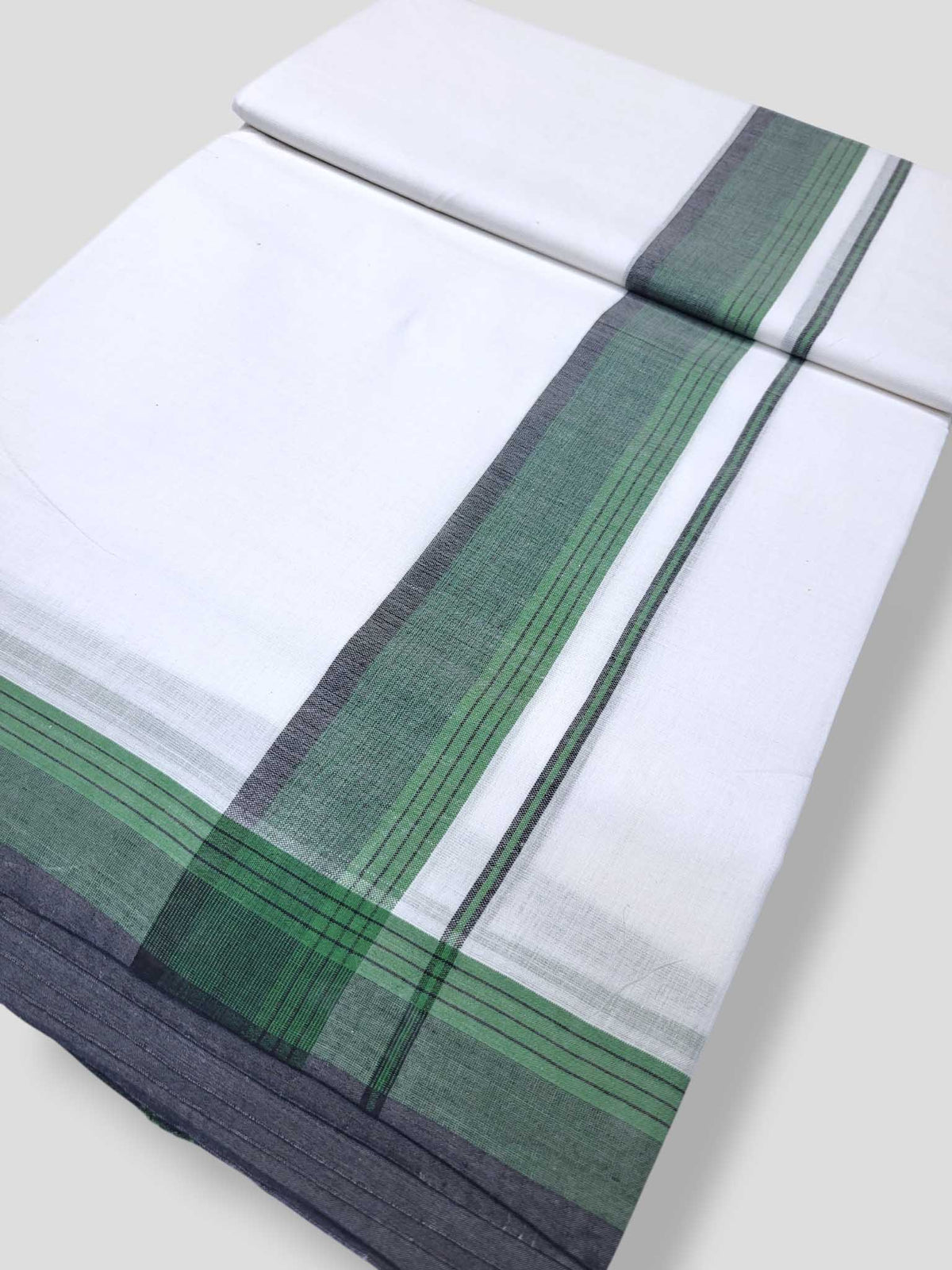 Pure White Cotton Men's Double Dhoti