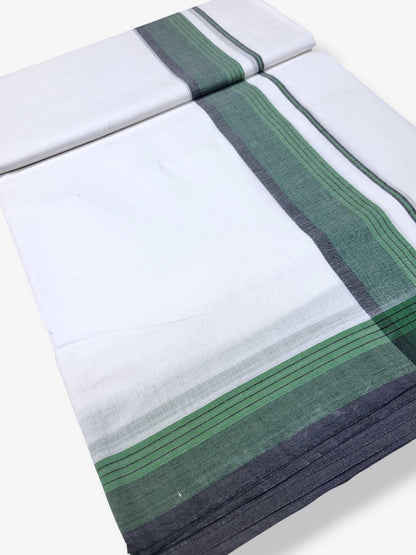 Pure White Cotton Men's Double Dhoti