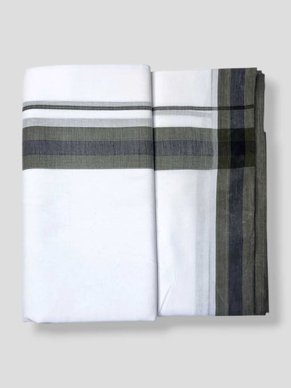Pure White Cotton Men's Double Dhoti